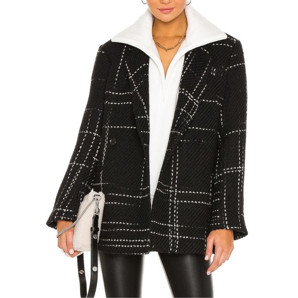 Anine Bing Kaia Blazer in Black Plaid S - Picture 1 of 14
